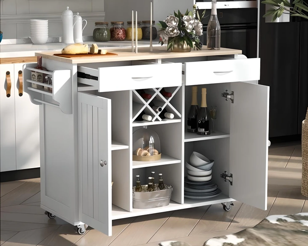 narrow kitchen island